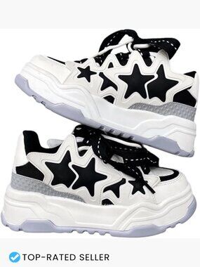 Y2K Chunky Sneakers Cute Platform Walking Shoes Kawaii Retro Slip-On Low Top